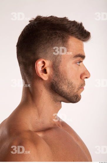 Head moving pose light of bodybuilder Harold