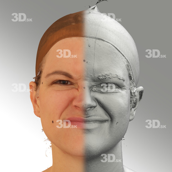 Head Emotions Woman White Average 3D Phonemes And Emotions