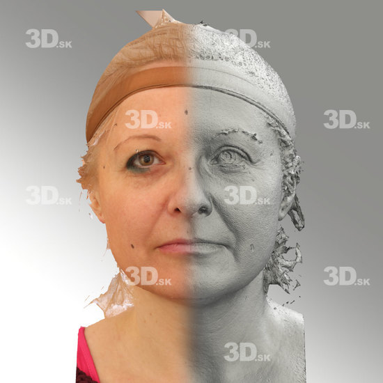 Head Emotions Woman White Average 3D Scans