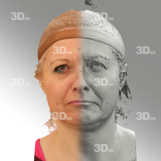 Head Emotions Woman White Average 3D Scans