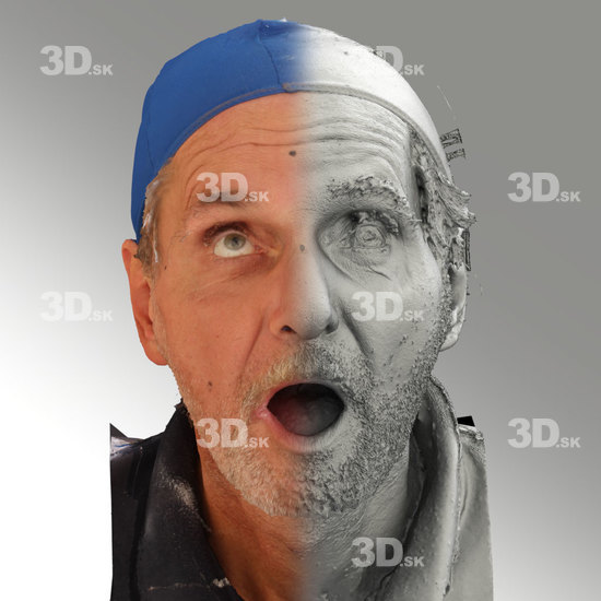 Head Emotions Man White Slim 3D Phonemes And Emotions