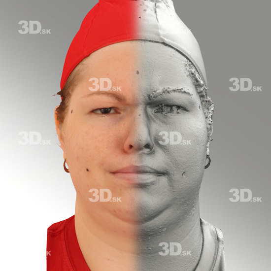 Head Emotions Woman White Overweight 3D Phonemes And Emotions