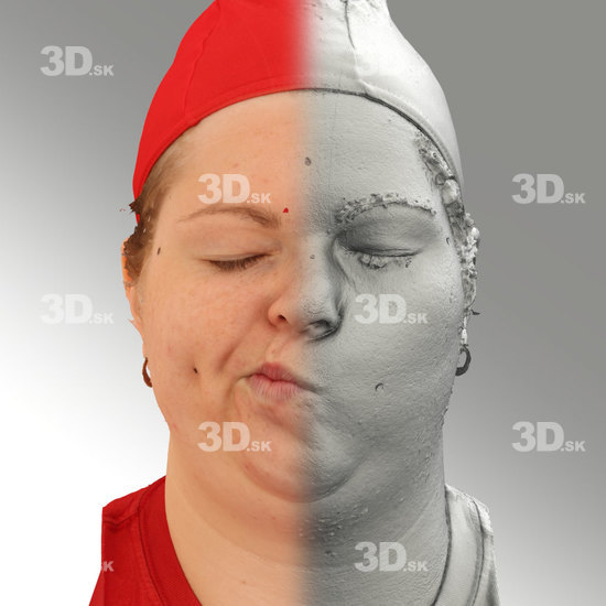 Head Emotions Woman White Overweight 3D Phonemes And Emotions