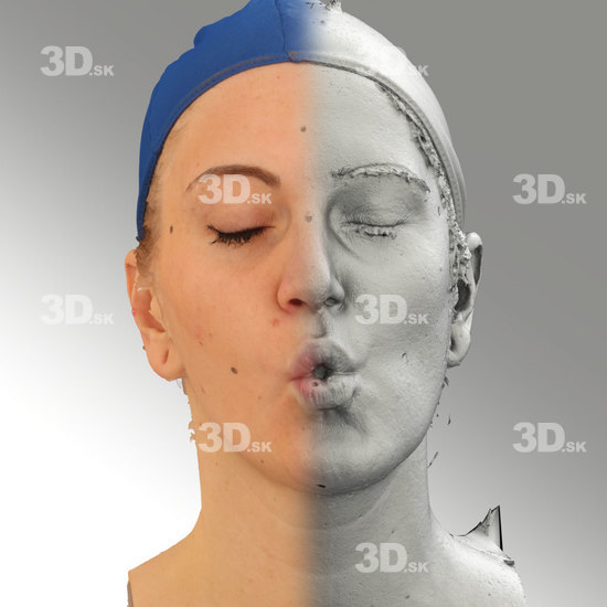 Head Phonemes Woman White Average 3D Phonemes And Emotions