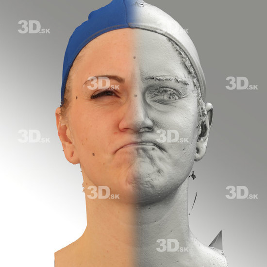 Head Emotions Woman White Average 3D Phonemes And Emotions
