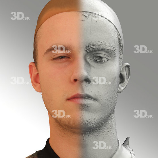 Head Emotions Man White Slim 3D Phonemes And Emotions