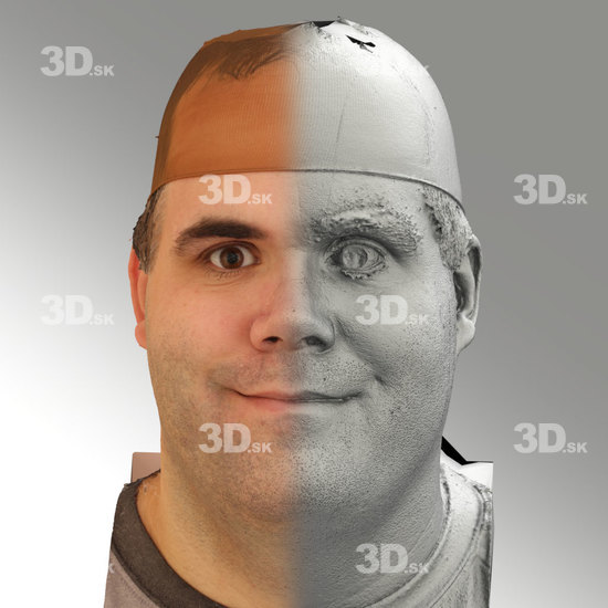 Head Emotions Man White Overweight 3D Phonemes And Emotions