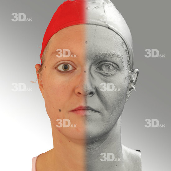 Head Emotions Woman White Average 3D Scans