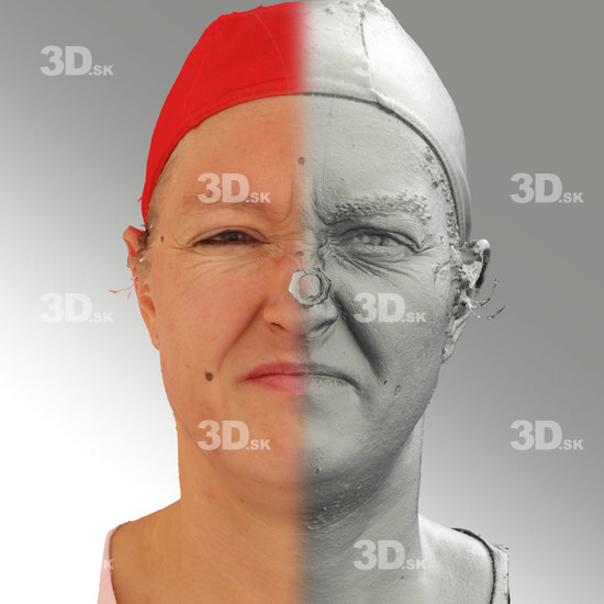 Head Emotions Woman White Average 3D Scans