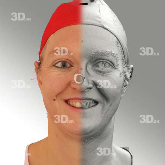 Head Emotions Woman White Average 3D Scans