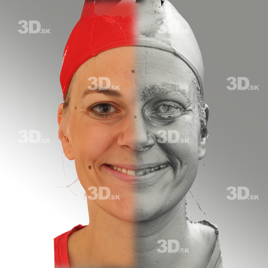 Head Woman White Average 3D Scans