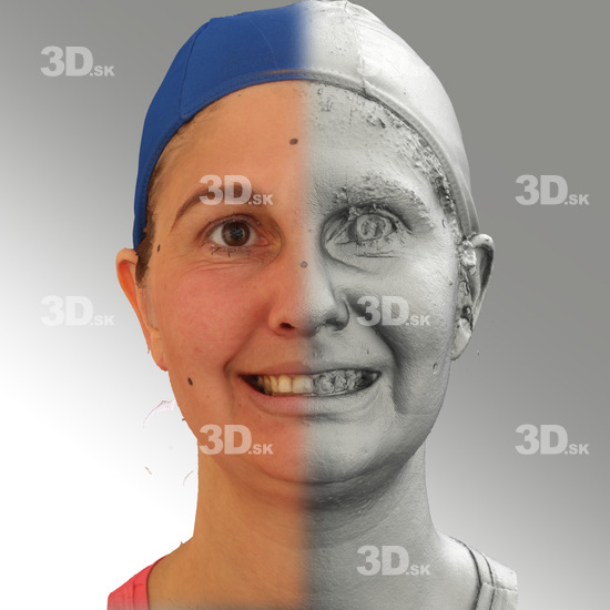 Head Woman White Average 3D Scans