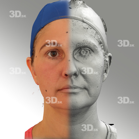 Head Woman White Average 3D Scans