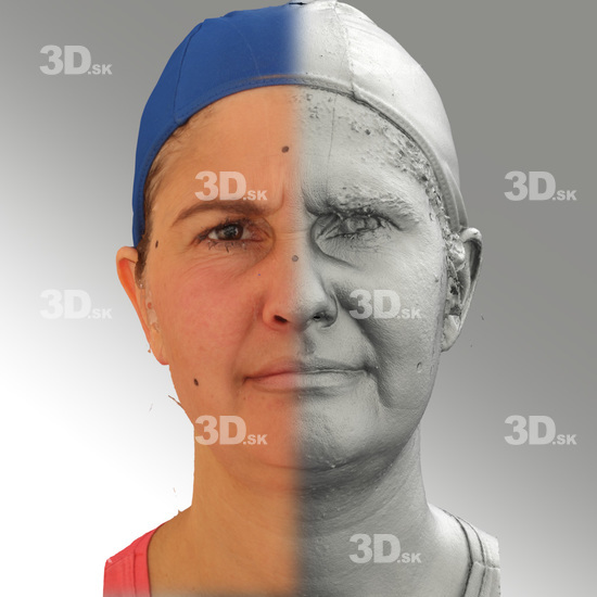 Head Woman White Average 3D Scans