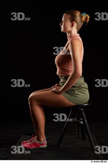 Woman White Slim Female Studio Poses