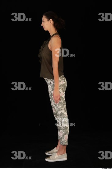 Woman Casual Shoes Shirt Pants Slim Studio photo references