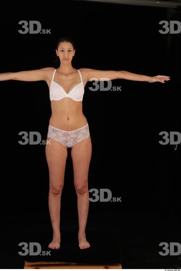 Woman T poses Underwear Slim Studio photo references