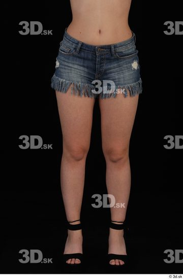 Leg Woman Casual Shorts Slim Studio photo references