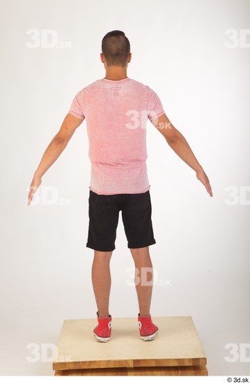 Whole Body Man White Shoes Shirt Shorts Slim Standing Studio photo references