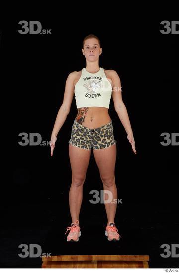 Whole Body Woman Shorts Slim Leopard Standing Top