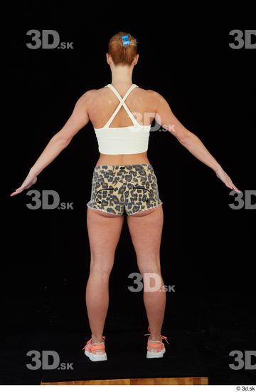 Whole Body Woman Shorts Slim Leopard Standing Top