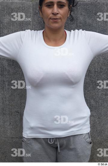 Upper Body Woman White Casual Average Street photo references