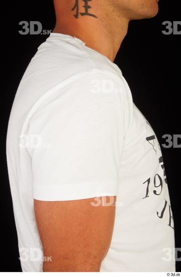 Upper Body Man White Casual T shirt Slim