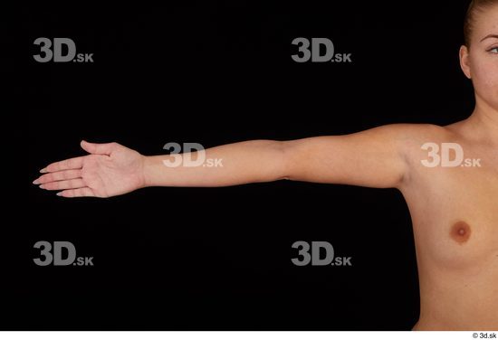 Arm Woman White Nude Slim Studio photo references