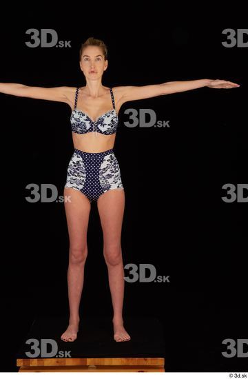 Woman White Casual Underwear Slim Standing Studio photo references