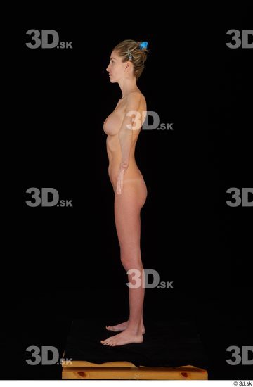 Whole Body Woman White Nude Casual Slim Standing Studio photo references