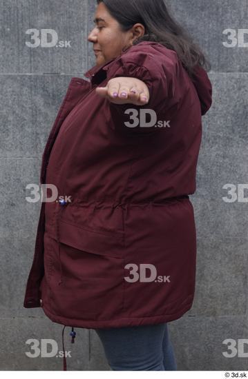 Upper Body Woman White Casual Overweight Street photo references