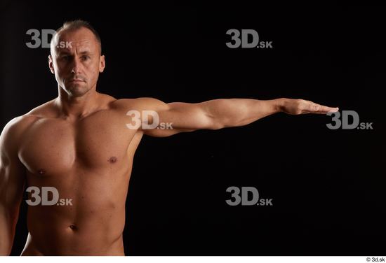 Arm Man White Nude Athletic Studio photo references