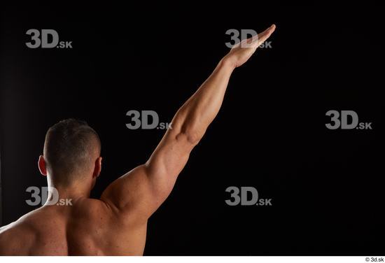 Arm Back Man White Nude Athletic Studio photo references