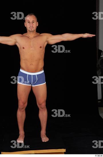 Whole Body Man White Underwear Athletic Standing Studio photo references