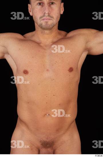 Upper Body Man White Nude Athletic Studio photo references