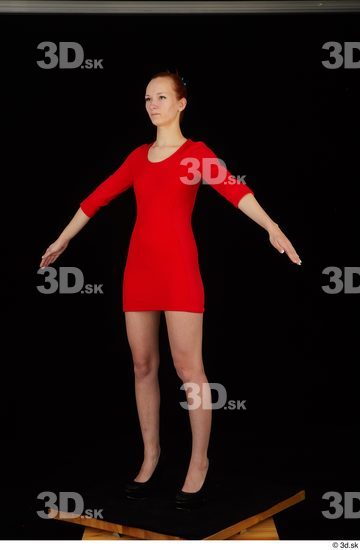 Woman White Slim Female Studio Poses