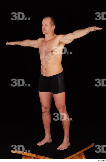 Whole Body Man White Underwear Muscular Standing Studio photo references