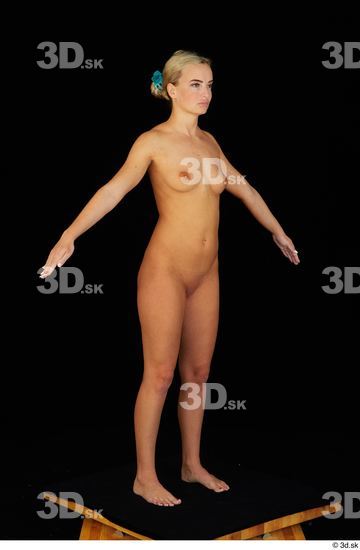 Whole Body Woman White Nude Slim Standing Studio photo references