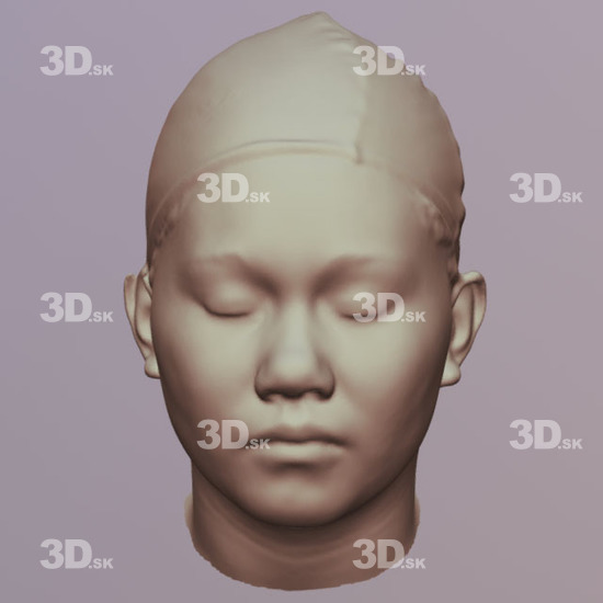 Head Woman Black 3D Scans