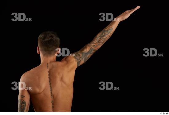 Arm Back Man White Tattoo Nude Athletic Studio photo references