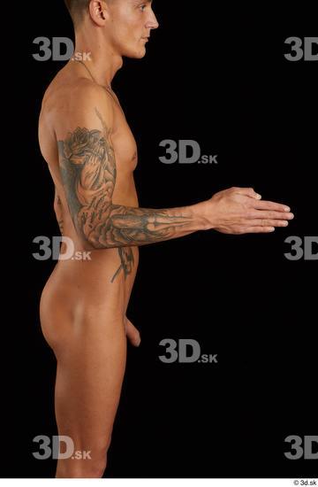 Arm Man White Tattoo Nude Athletic Studio photo references
