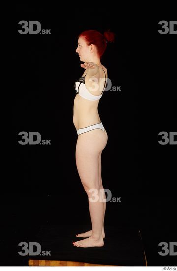 Whole Body Woman T poses White Underwear Slim Standing Studio photo references