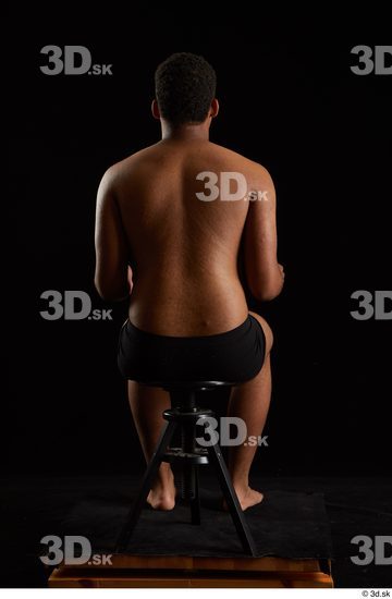 Whole Body Man Black Underwear Average Sitting Studio photo references