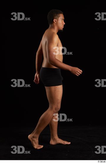 Whole Body Man Black Underwear Average Walking Studio photo references