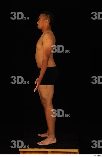 Whole Body Man Black Underwear Average Standing Studio photo references