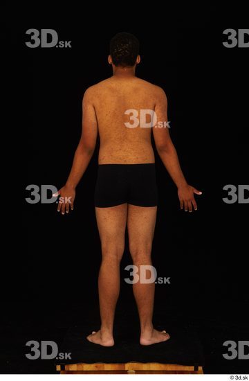 Whole Body Man Black Underwear Average Standing Studio photo references