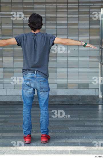 Whole Body Man T poses White Casual Slim Standing Street photo references