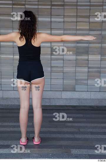 Whole Body Woman T poses Casual Slim Standing Street photo references