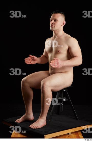 Whole Body Man White Nude Average Sitting Studio photo references