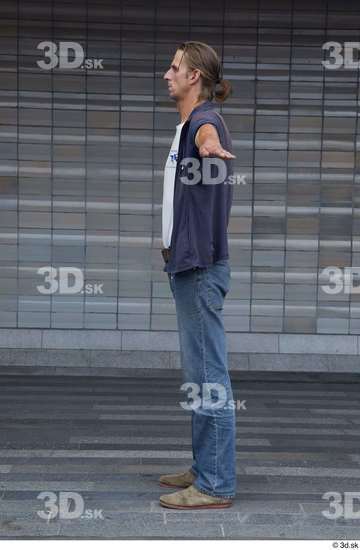 Whole Body Man T poses White Casual Slim Standing Street photo references